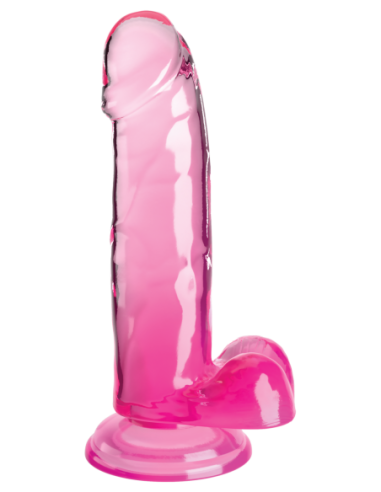 KING COCK CLEAR 7 INCH COCK WITH BALLS PINK