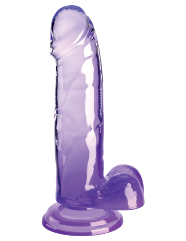 KING COCK CLEAR 7 INCH COCK WITH BALLS PURPLE