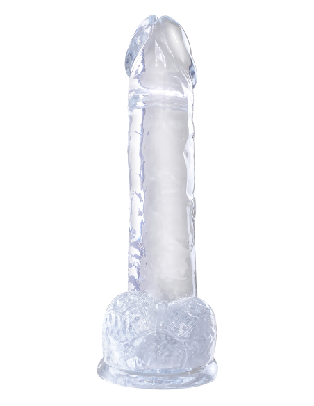 KING COCK CLARO POLLA DE 7 PULGADAS CON BOLAS CLARAS