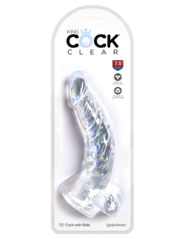 KING COCK CLARO POLLA DE 7,5 PULGADAS CON BOLAS...