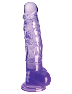 KING COCK CLEAR 8 INCH COCK WITH BALLS PURPLE