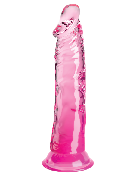 KING COCK TRANSPARENTE 8 PULGADAS ROSA