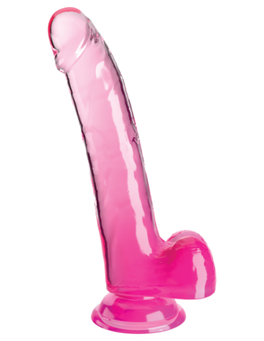 KING COCK CLEAR 9 INCH COCK WITH BALLS PINK