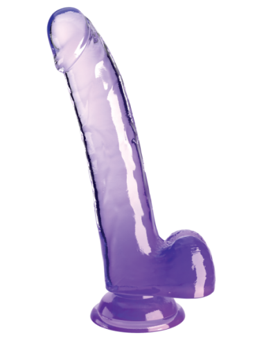 KING COCK CLEAR 9 INCH COCK WITH BALLS PURPLE