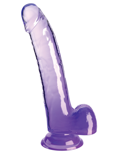KING COCK CLEAR 9 INCH COCK WITH BALLS PURPLE