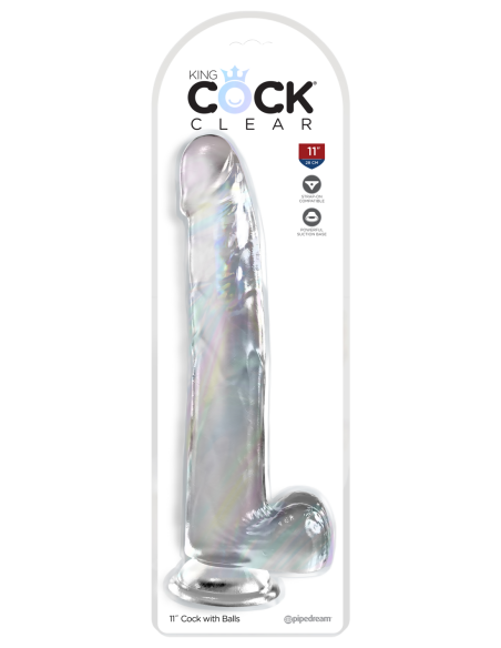 KING COCK CLEAR 11 INCH COCK WITH BALLS CLEAR