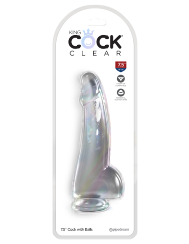 KING COCK CLARO POLLA DE 7,5 PULGADAS CON BOLAS...