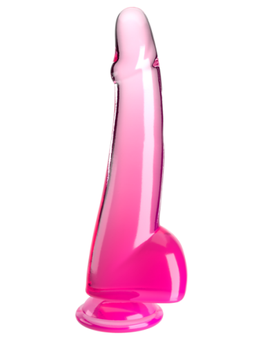 KING COCK CLARO POLLA DE 10 PULGADAS CON BOLAS ROSA