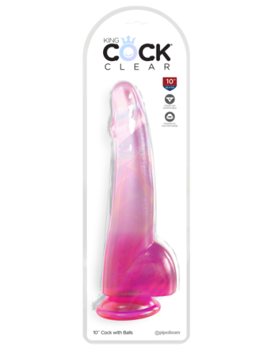 KING COCK CLARO POLLA DE 10 PULGADAS CON BOLAS...