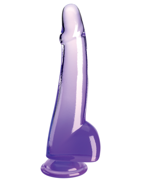 KING COCK CLARO POLLA DE 10 PULGADAS CON BOLAS PÚRPURA
