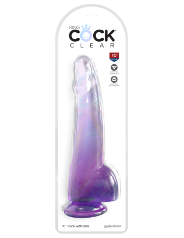 KING COCK CLARO POLLA DE 10 PULGADAS CON BOLAS...