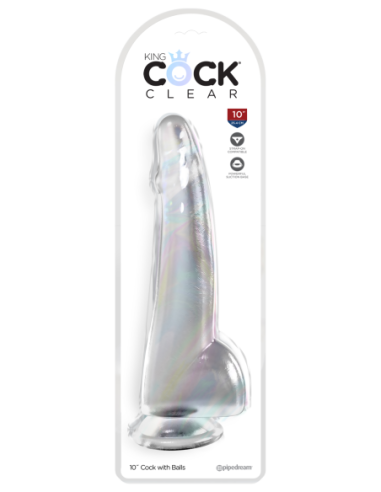KING COCK CLARO POLLA DE 10 PULGADAS CON BOLAS...