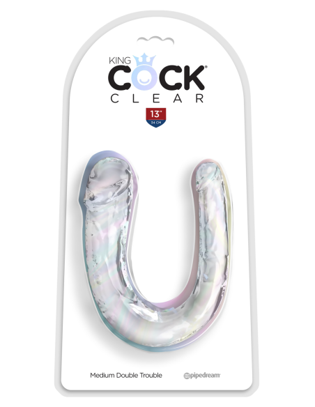 KING COCK CLEAR MEDIUM DOUBLE TROUBLE CLEAR