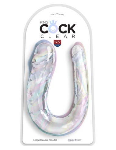 KING COCK CLEAR LARGE DOUBLE TROUBLE CLEAR