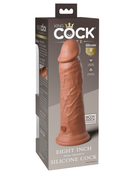 KING COCK ELITE 8 PULGADAS DE SILICONA DE DOBLE DENSIDAD COCK TAN