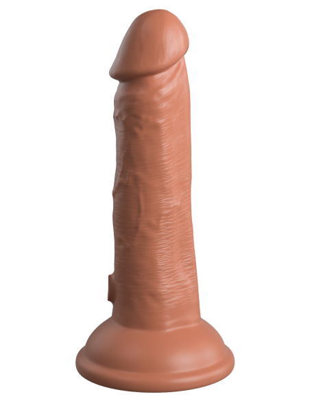 KING COCK ELITE 6 INCH DUAL DENSITY VIBRATING SILICONE COCK TAN