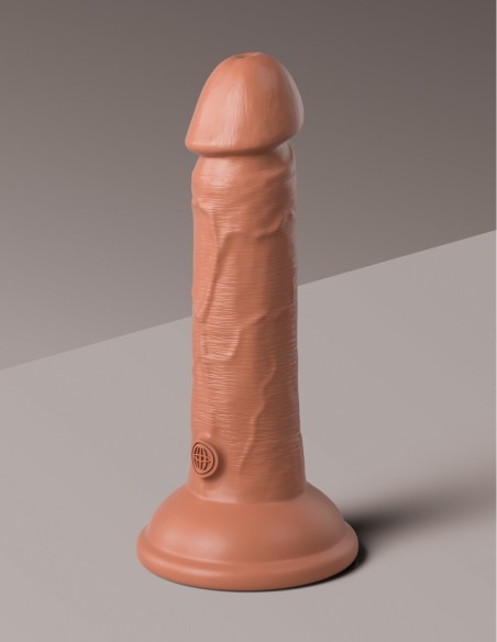 KING COCK ELITE 6 INCH DUAL DENSITY VIBRATING SILICONE COCK TAN