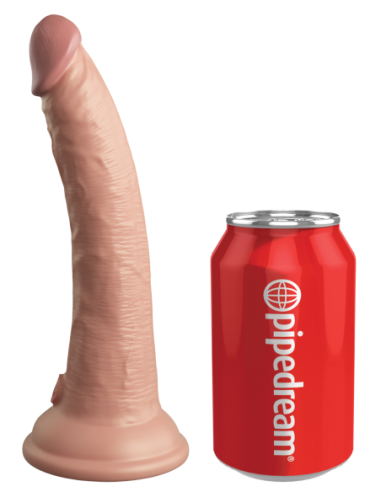 KING COCK ELITE 7 INCH DUAL DENSITY VIBRATING SILICONE COCK WITH REMOTE LIGHT