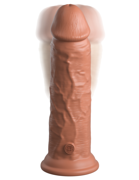KING COCK ELITE 8 PULGADAS DE SILICONA VIBRANTE DE DOBLE DENSIDAD COCK TAN