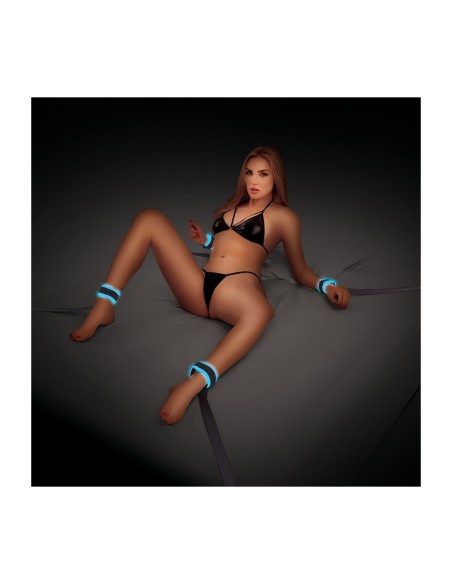 WHIPSMART GLOW IN THE DARK UTB RESTRICCIONES MUÑEQUERAS PUÑOS VELCRO AZUL