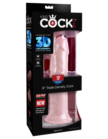 KING COCK PLUS 9 PULGADAS LUZ DE GALLO DE TRIPLE DENSIDAD