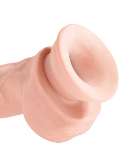 KING COCK PLUS POLLA GORDA DE TRIPLE DENSIDAD DE 8 PULGADAS CON BOLAS LIGERAS