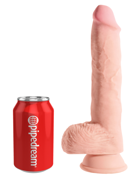 KING COCK PLUS POLLA GORDA DE TRIPLE DENSIDAD DE 10 PULGADAS CON BOLAS LIGERAS