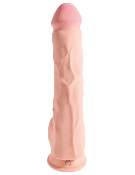 KING COCK PLUS POLLA DE TRIPLE DENSIDAD DE 12 PULGADAS CON BOLAS LIGERAS