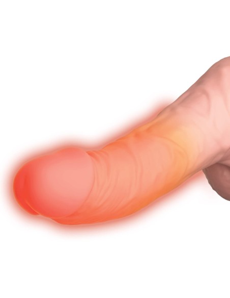 KING COCK PLUS GALLO DE EMPUJE DE 6,5 PULGADAS CON BOLAS - TRIPLE LUZ DE AMENAZA