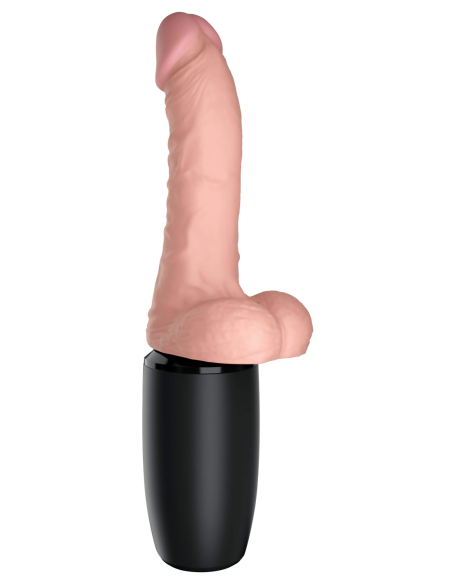 KING COCK PLUS 6.5 INCH THRUSTING COCK WITH BALLS - TRIPLE THREAT LIGHT