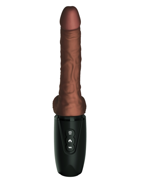 KING COCK PLUS 7.5 PULGADAS EMPUJANDO EL GALLO CON BOLAS MARRÓN
