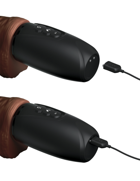 KING COCK PLUS 7.5 PULGADAS EMPUJANDO EL GALLO CON BOLAS MARRÓN