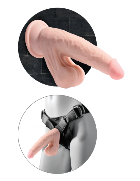 KING COCK PLUS 6 INCH TRIPLE DENSITY COCK WITH SWINGING BALLS LIGHT