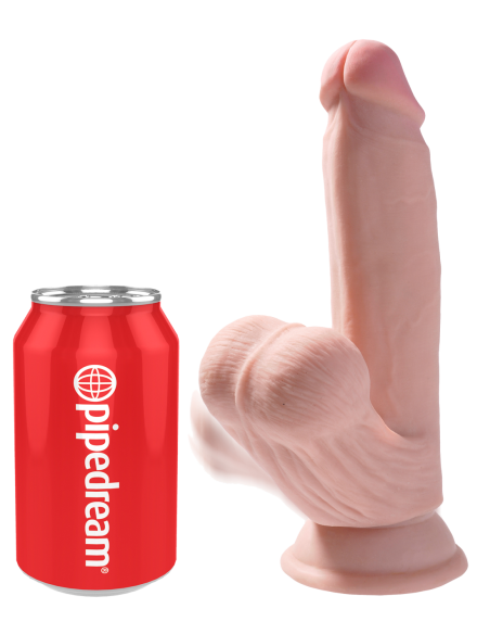 KING COCK PLUS POLLA DE TRIPLE DENSIDAD DE 7 PULGADAS CON BOLAS OSCILANTES LIGERAS