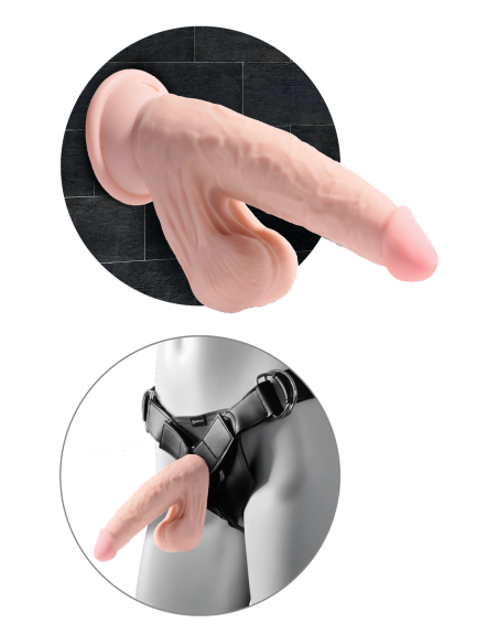 KING COCK PLUS 7 INCH TRIPLE DENSITY COCK WITH SWINGING BALLS LIGHT