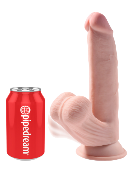 KING COCK PLUS POLLA DE TRIPLE DENSIDAD DE 8 PULGADAS CON BOLAS OSCILANTES LIGERAS