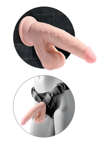 KING COCK PLUS 8 INCH TRIPLE DENSITY COCK WITH SWINGING BALLS LIGHT