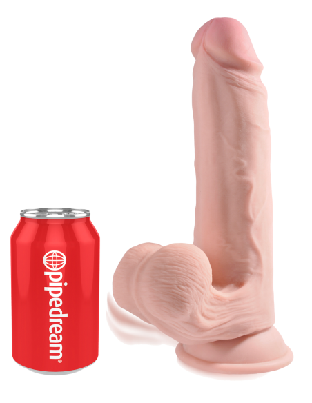 KING COCK PLUS POLLA DE TRIPLE DENSIDAD DE 9 PULGADAS CON BOLAS OSCILANTES LIGERAS