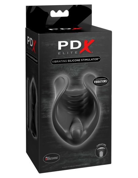 ESTIMULADOR DE SILICONA VIBRATORIO PDX ELITE NEGRO