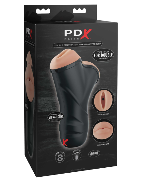PDX ELITE DOUBLE PENETRATION VIBRATING STROKER LIGHT