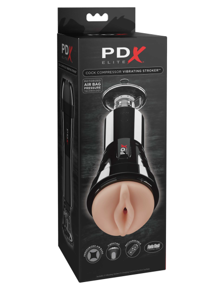 PDX ELITE COCK COMPRESSOR VIBRATING STROKER LIGHT