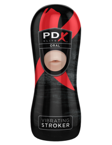 PDX ELITE VIBRATING ORAL STROKER LIGHT