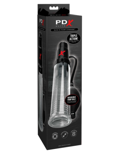 PDX ELITE SUCK-N-PUMP STROKER CLEAR