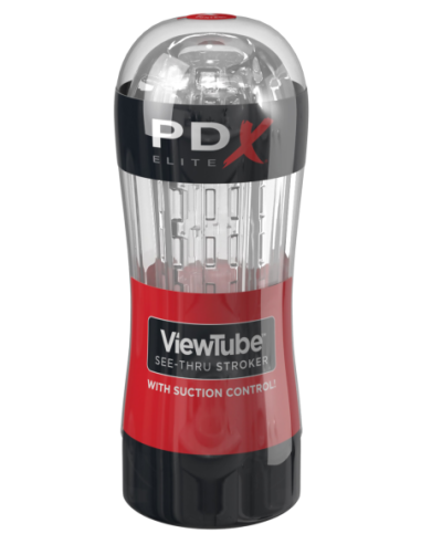 PDX ELITE VIEWTUBE SEE-THRU STROKER ROJO