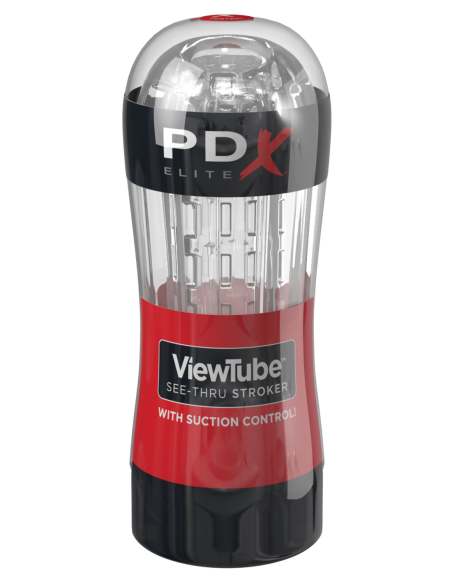 PDX ELITE VIEWTUBE SEE-THRU STROKER RED