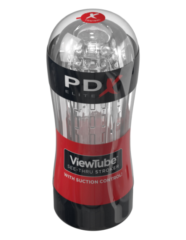 PDX ELITE VIEWTUBE SEE-THRU STROKER ROJO