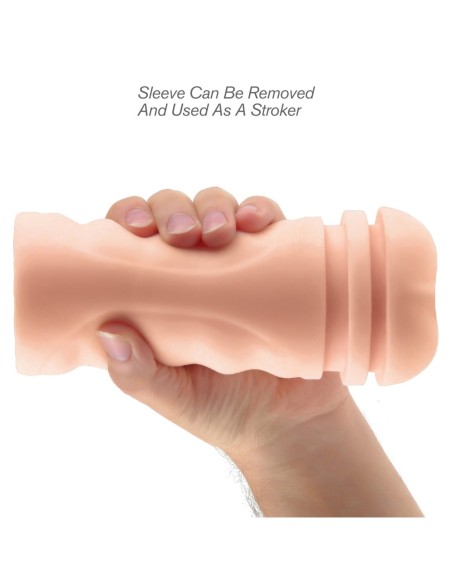 PDX EXTREME MEGA GRIP VIBRATING STROKER PUSSY WHITE