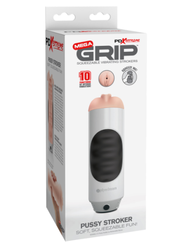 PDX EXTREME MEGA GRIP VIBRADOR STROKER COÑO BLANCO