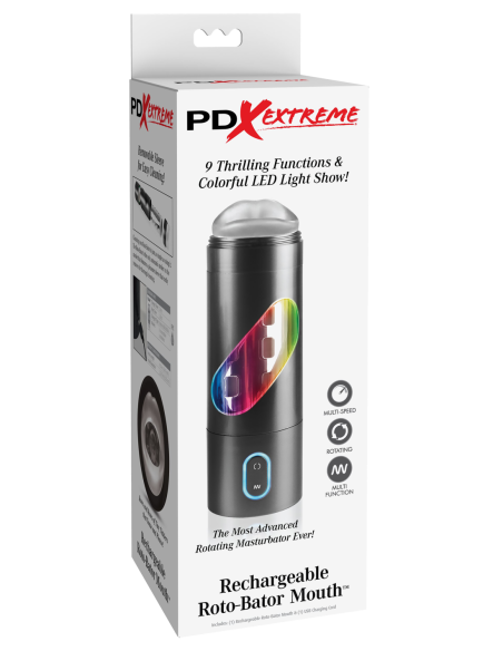 PDX EXTREME RECHARGEABLE ROTO-BATOR MOUTH BLACK