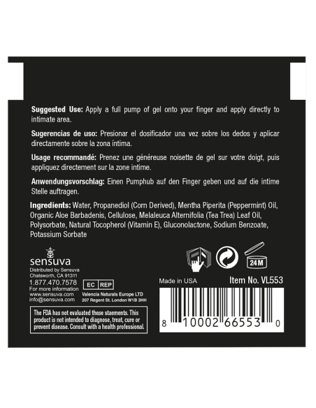 SENSUVA TUSH TINGLE ANAL STIMULATION GEL 6 ML